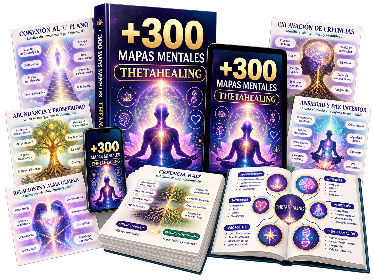 +200 Mapas Mentais de ThetaHealing, imagem de capa